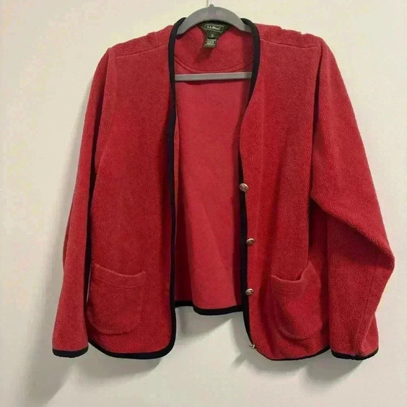 Vintage LL Bean Women’s Fleece Cardigan with Buttons and Pockets Size M - Picture 1 of 4